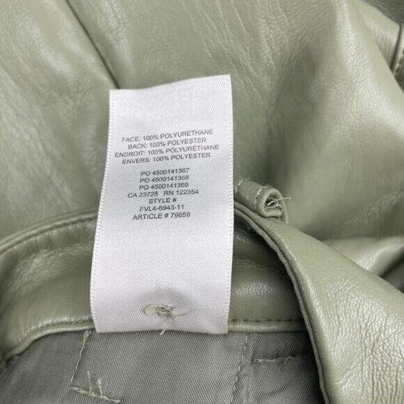 WILFRED Aritzia Limerick High Waisted Vegan Leather Black Short Sz 00 Sage Frost - Picture 4 of 8